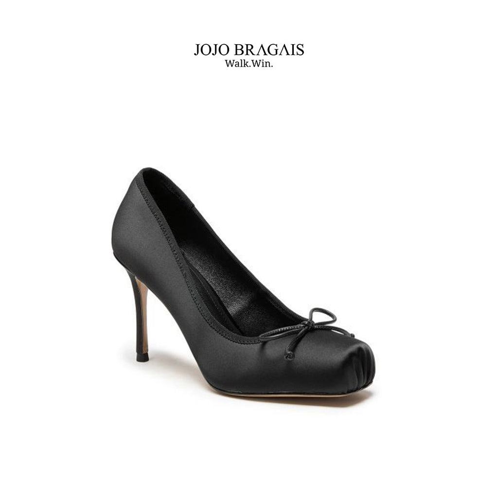 Ballerina Heels Silk Black Stiletto Type