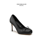 Ballerina Heels Silk Black Stiletto Type
