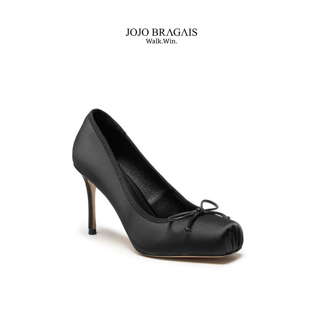 Ballerina Heels Silk Black Stiletto Type