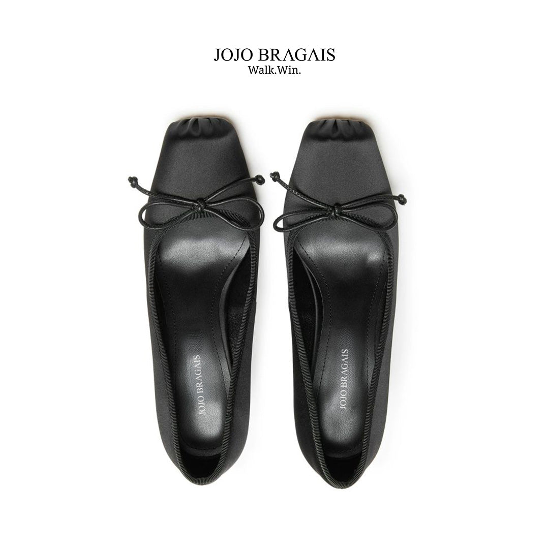 Ballerina Heels Silk Black Stiletto Type