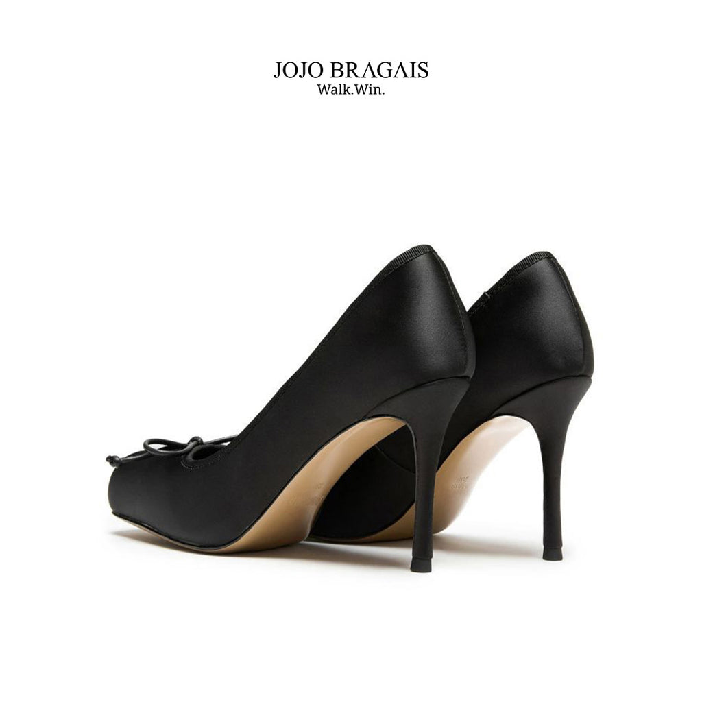 Ballerina Heels Silk Black Stiletto Type