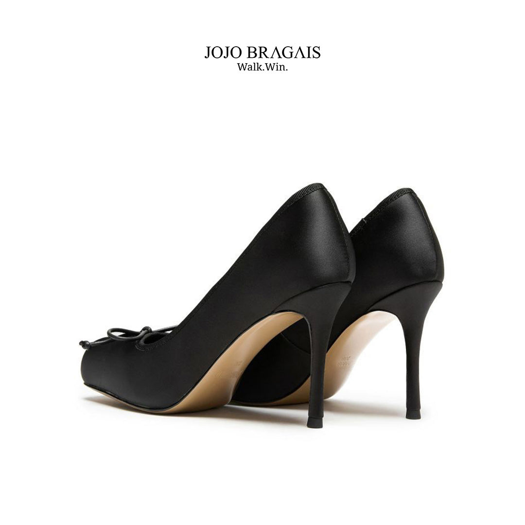 Ballerina Heels Silk Black Stiletto Type