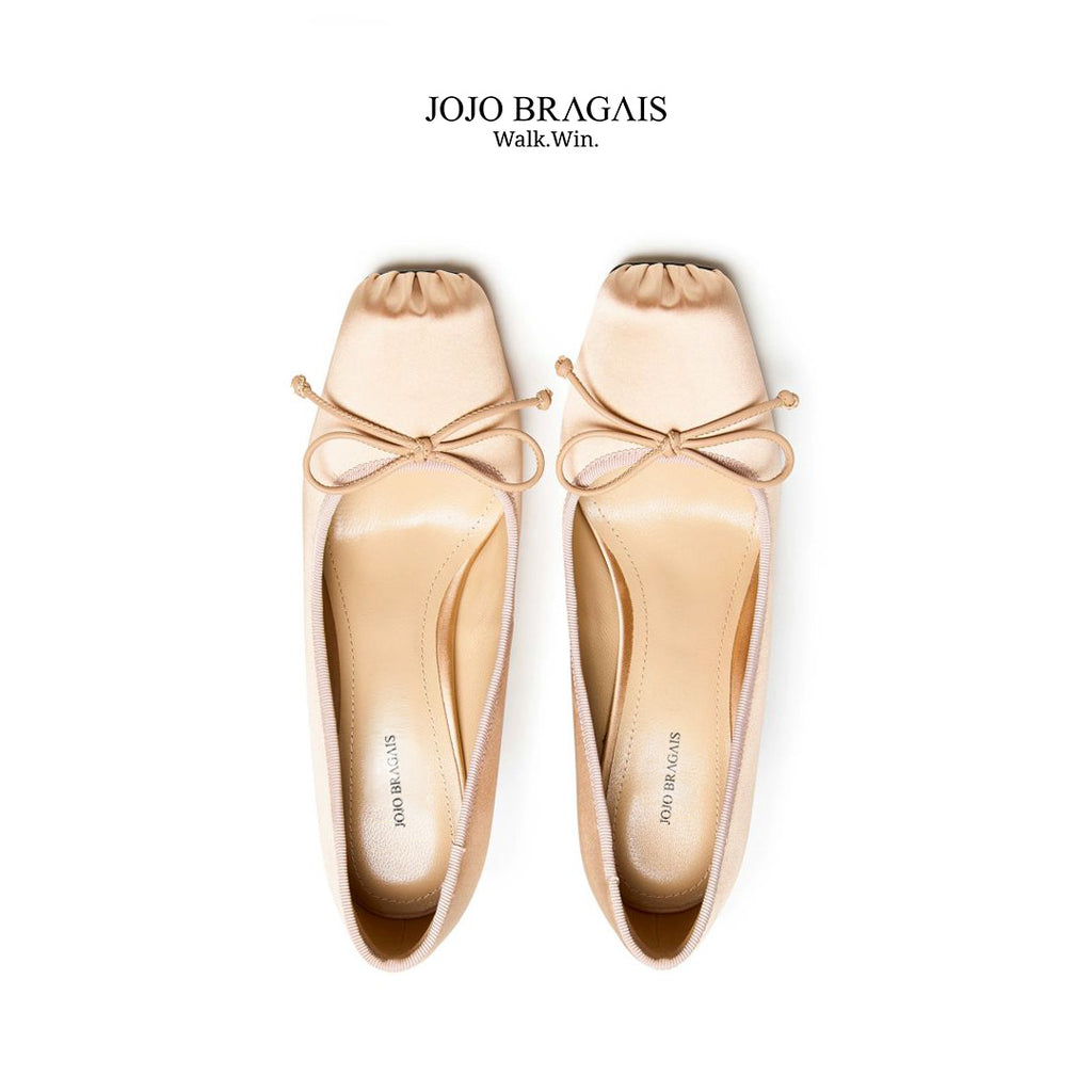 Ballerina Heels Silk Nude Stiletto Type