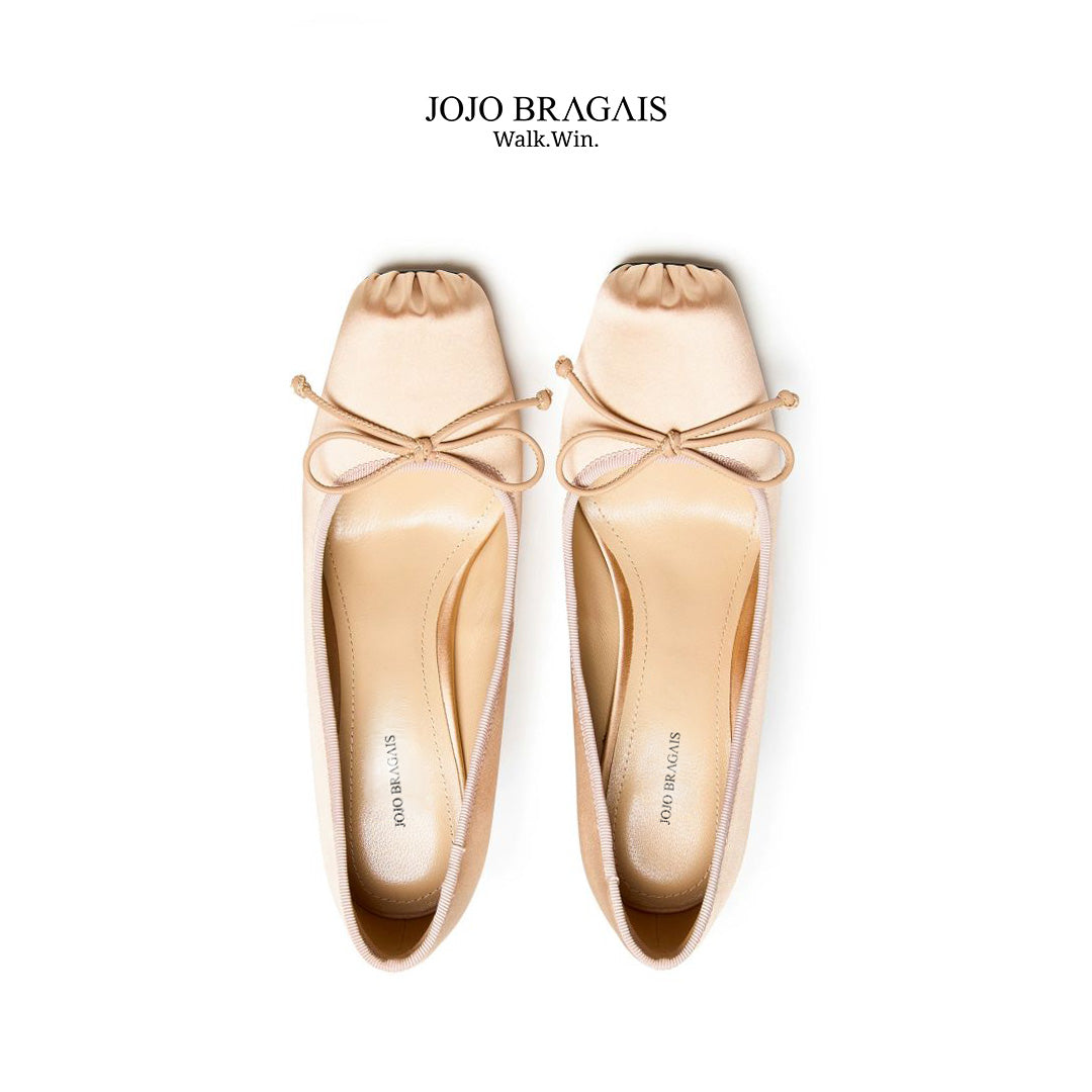 Ballerina Heels Silk Nude Stiletto Type