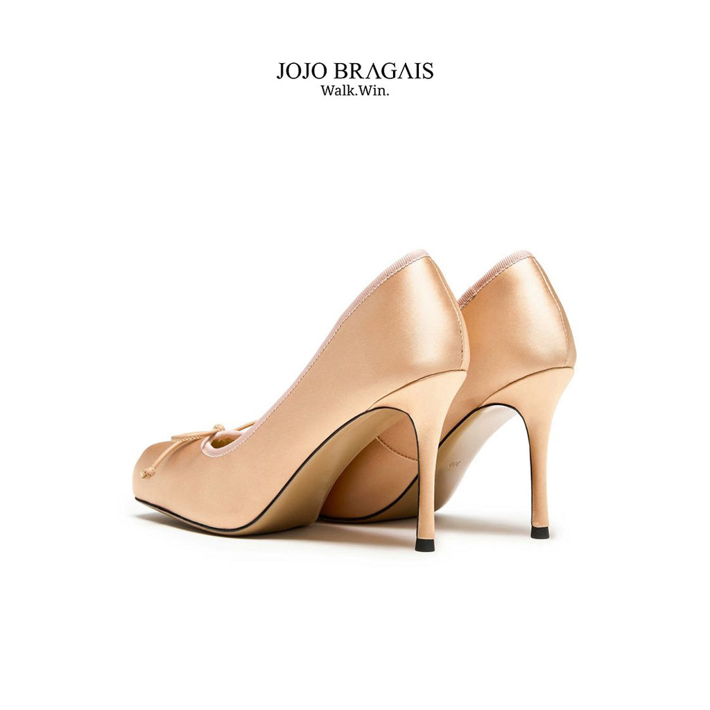 Ballerina Heels Silk Nude Stiletto Type