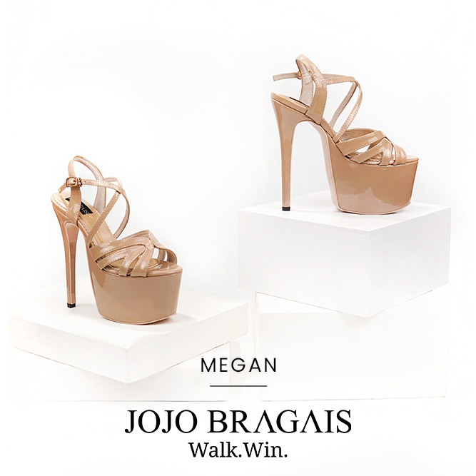BRAGAIS Megan Nude Glossy Pageant Shoes 6.5
