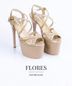 Jojo Bragais Flores Nude Glossy 6.5-Inches Pageant Heels