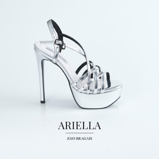 Jojo Bragais Ariella Metallic Silver 5.5-Inches Pageant Heels